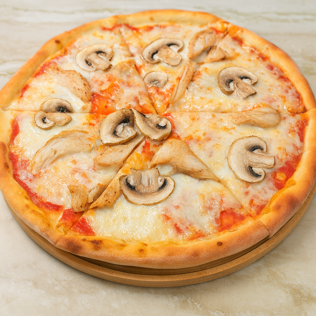 С курицей и грибами