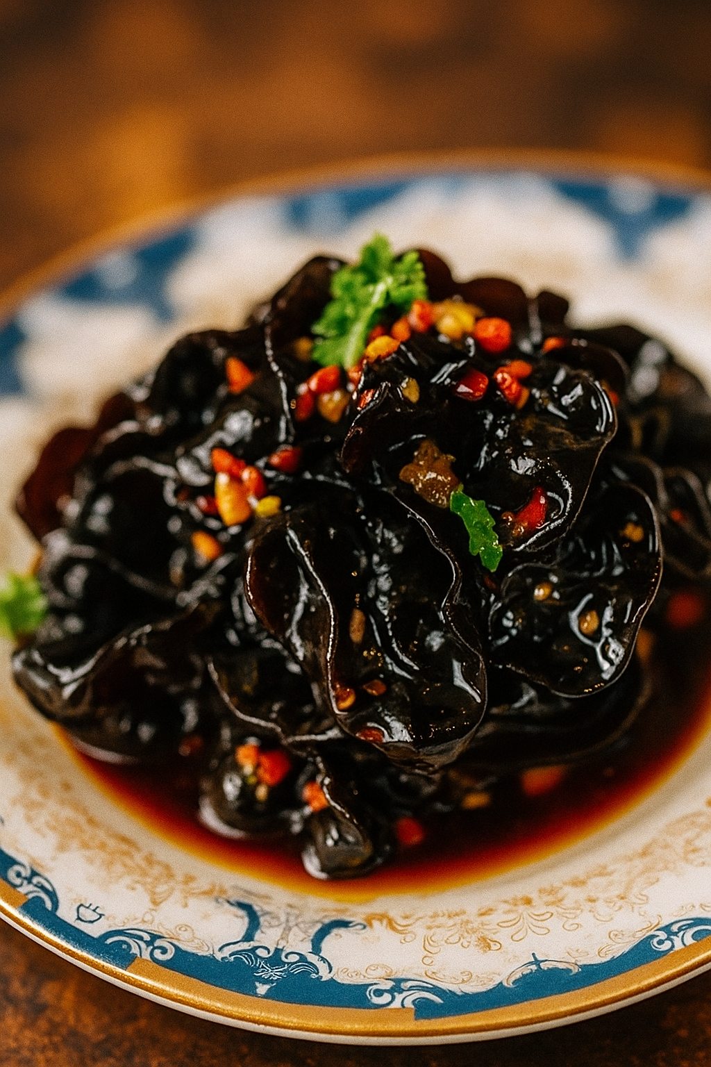 Салат с древесными грибами