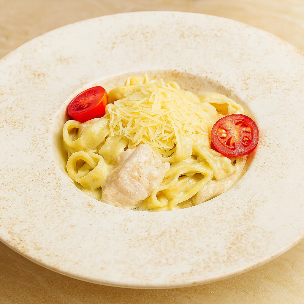 Фетучини с семгой